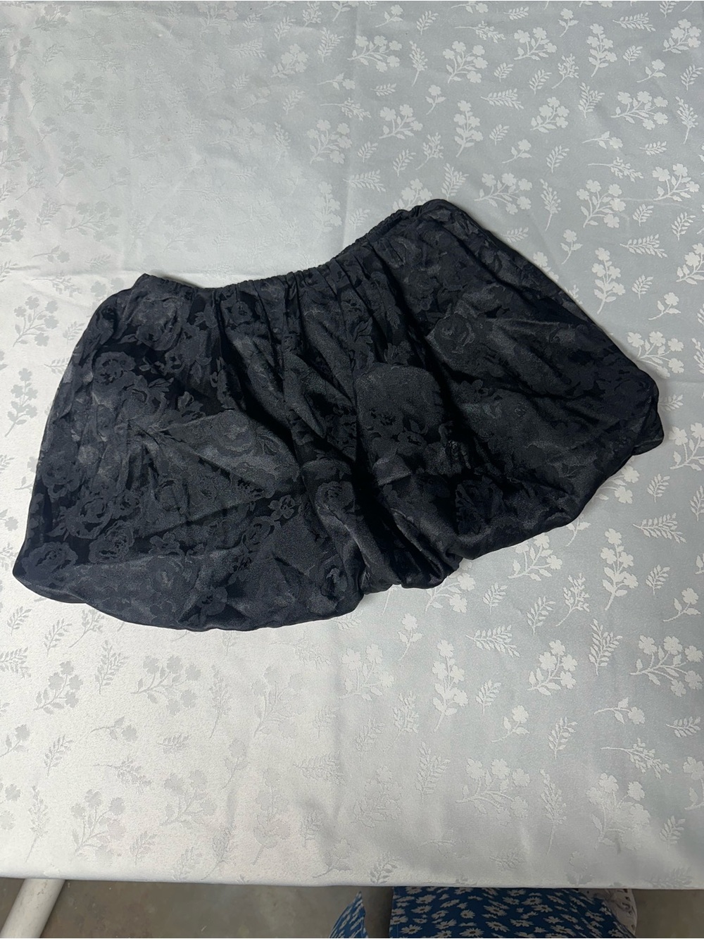 Black Floral-Jacquard Bubble Skirt - girls S 6/7
